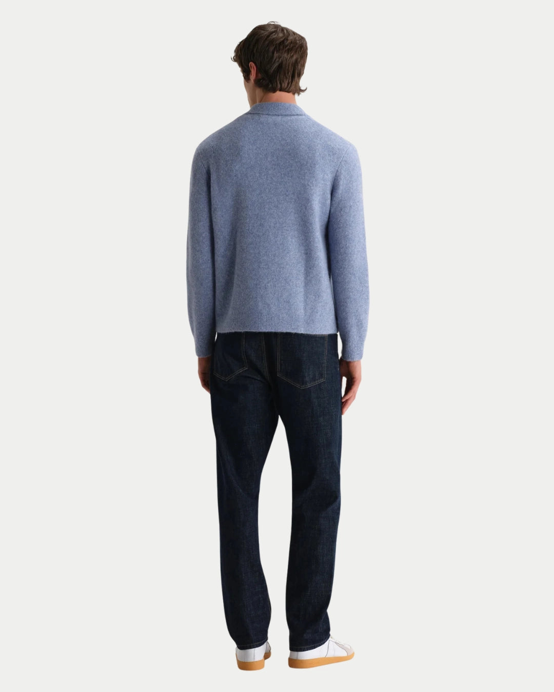 Wax London Tristan Fluffy Wool Cardigan Pale Blue, Blauwe overshirt | Stuen Store Tilburg