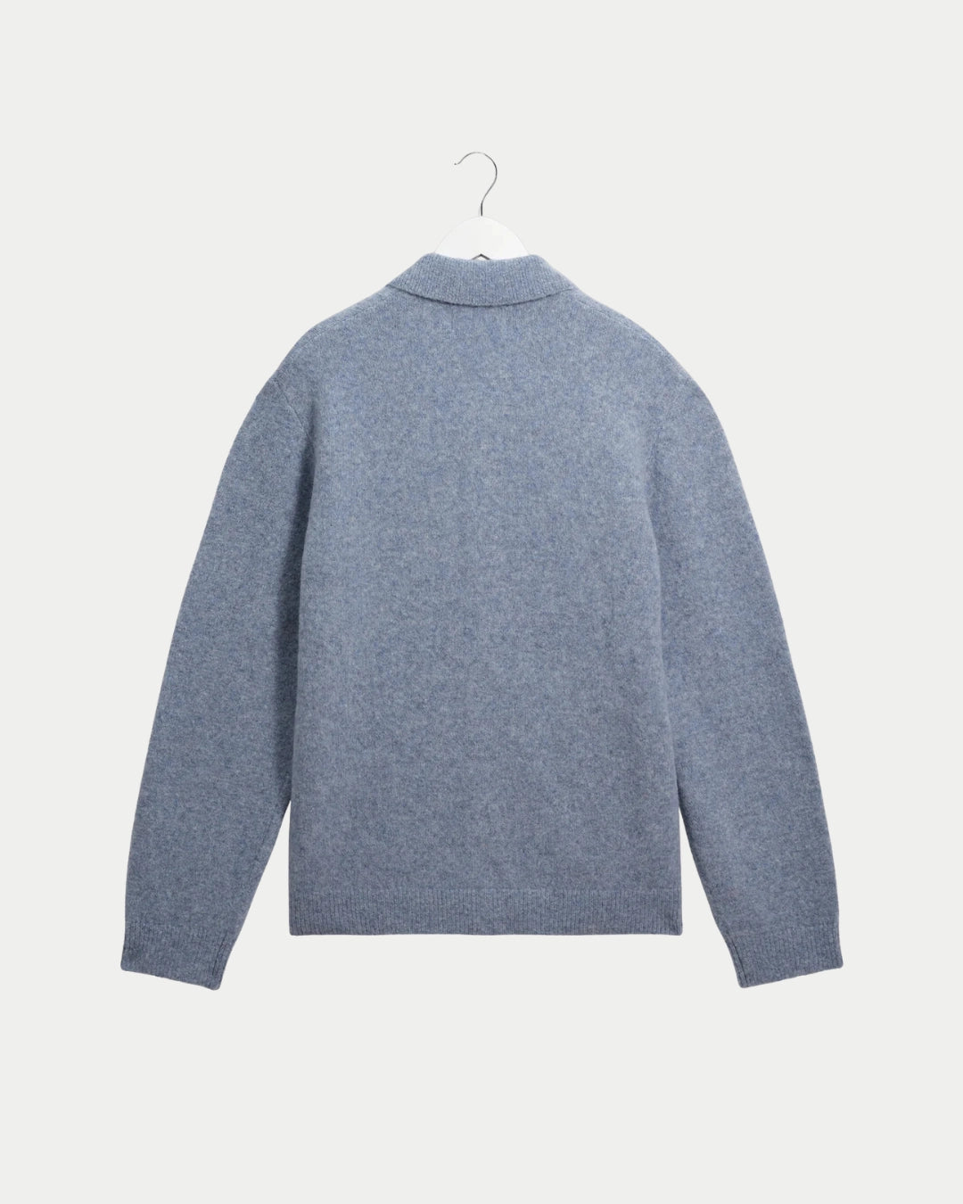Wax London Tristan Fluffy Wool Cardigan Pale Blue, Blauwe overshirt | Stuen Store Tilburg