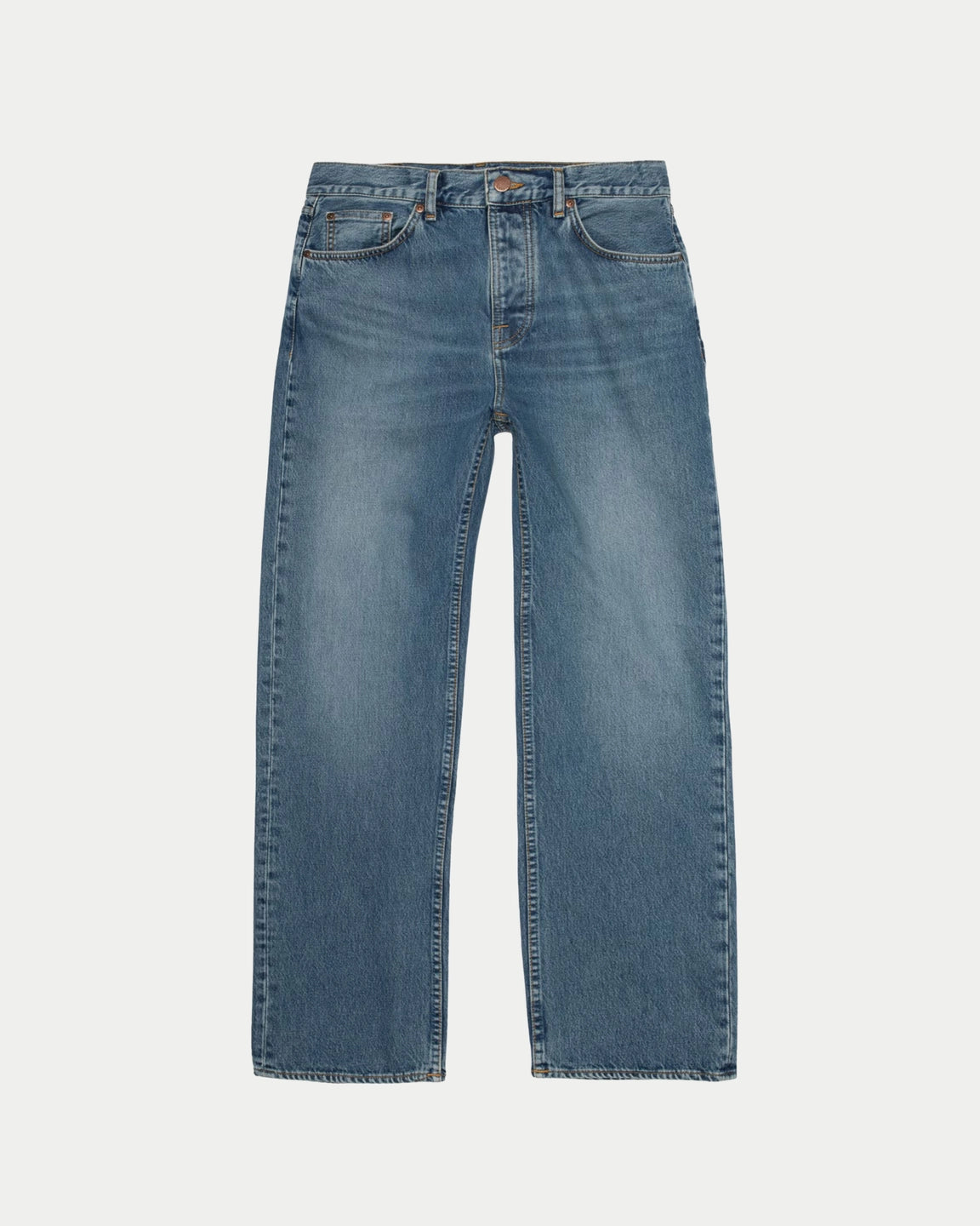 Nudie Jeans Tuff Tony Blue Day Dreamer — High-waist loose fit, 100% biologisch katoen Jeans | Stuen Store Tilburg