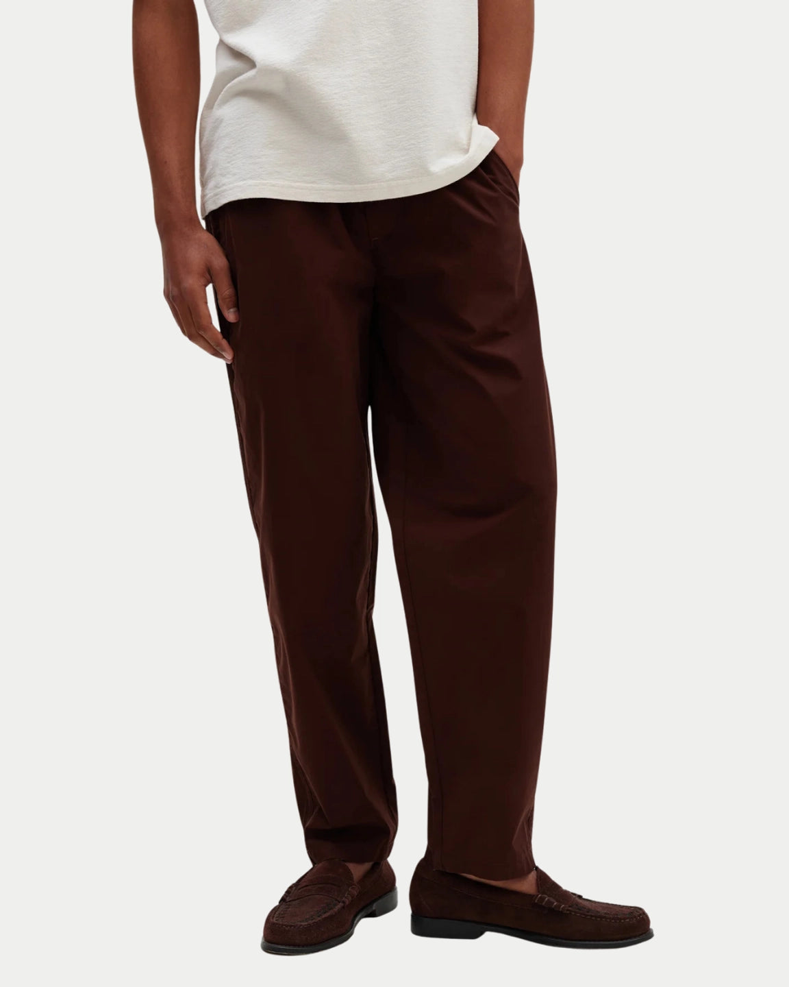 Wax London Tyne Trouser Cotton Poplin Dark Brown - Stuen Store Tilburg | De beste herenkleding en -accessoires in Tilburg