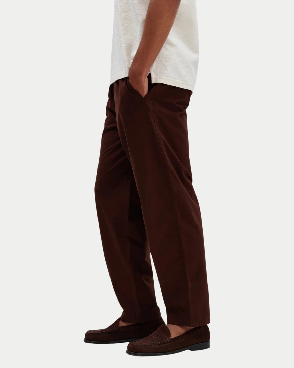 Wax London Tyne Trouser Cotton Poplin Dark Brown - Stuen Store Tilburg | De beste herenkleding en -accessoires in Tilburg