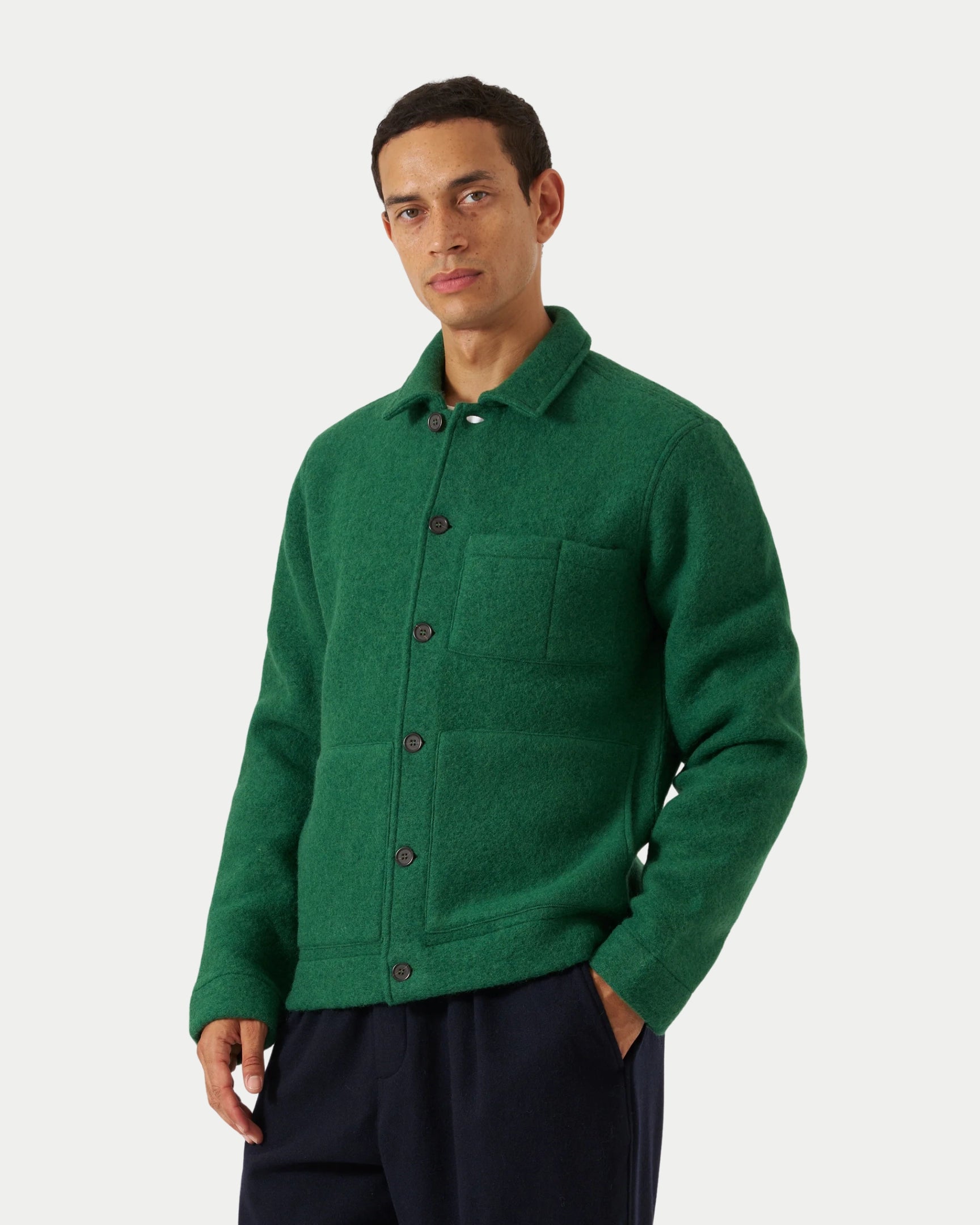 Wool Fleece Uniform Jacket Green