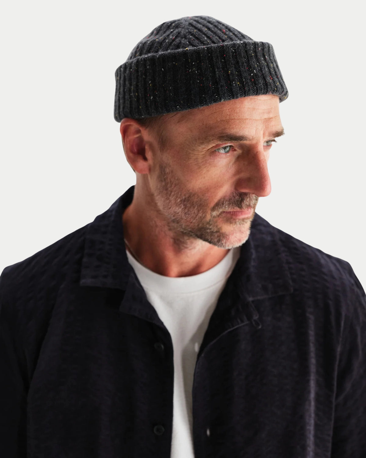 Wax London Brook Beanie Charcoal Donegal — Gebreid | Stuen Store Tilburg