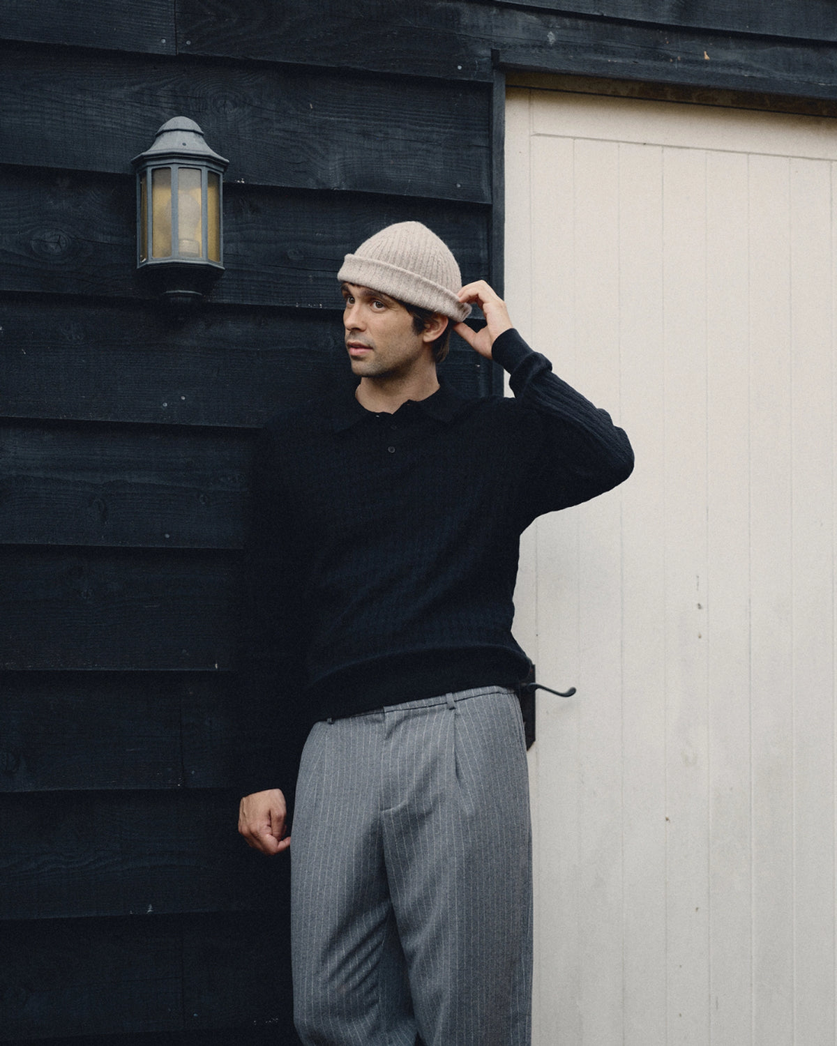 Wax London Brook Beanie Natural Donegal — Gebreid | Stuen Store Tilburg