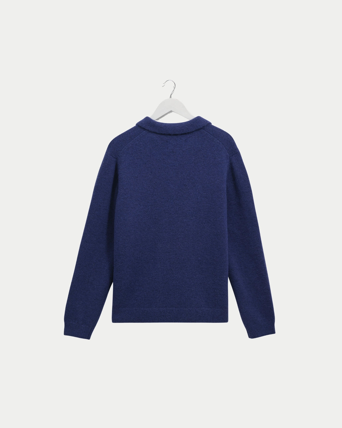 Wax London Carter Open Collar Polo Fluffy Blue — Relaxte pasvorm, wol | Stuen Store Tilburg