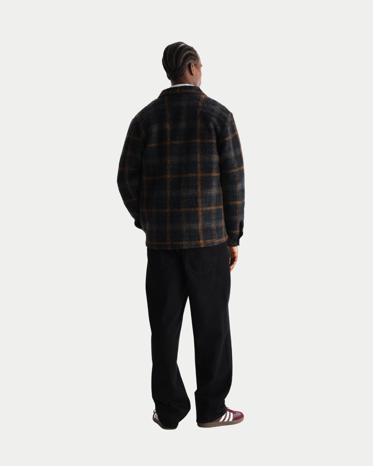 Wax London Whiting Overshirt Drawn Check Teal Orange — Wol Overshirt | Stuen Store Tilburg