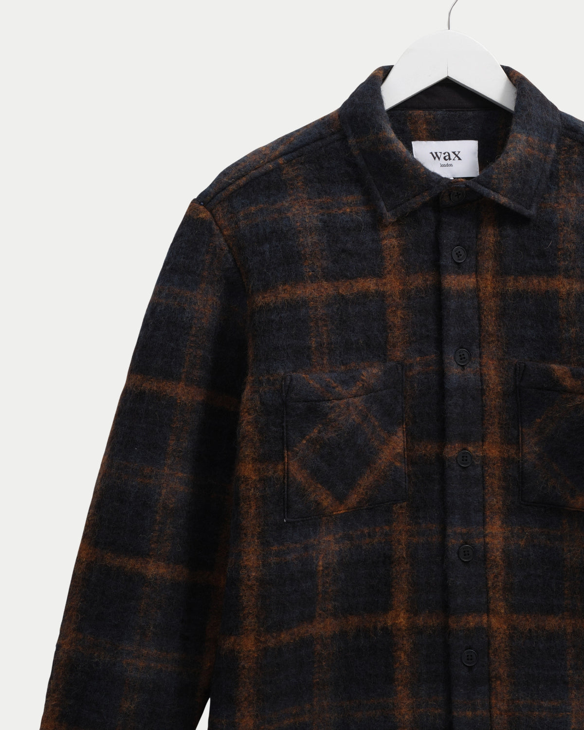 Wax London Whiting Overshirt Drawn Check Teal Orange — Wol Overshirt | Stuen Store Tilburg