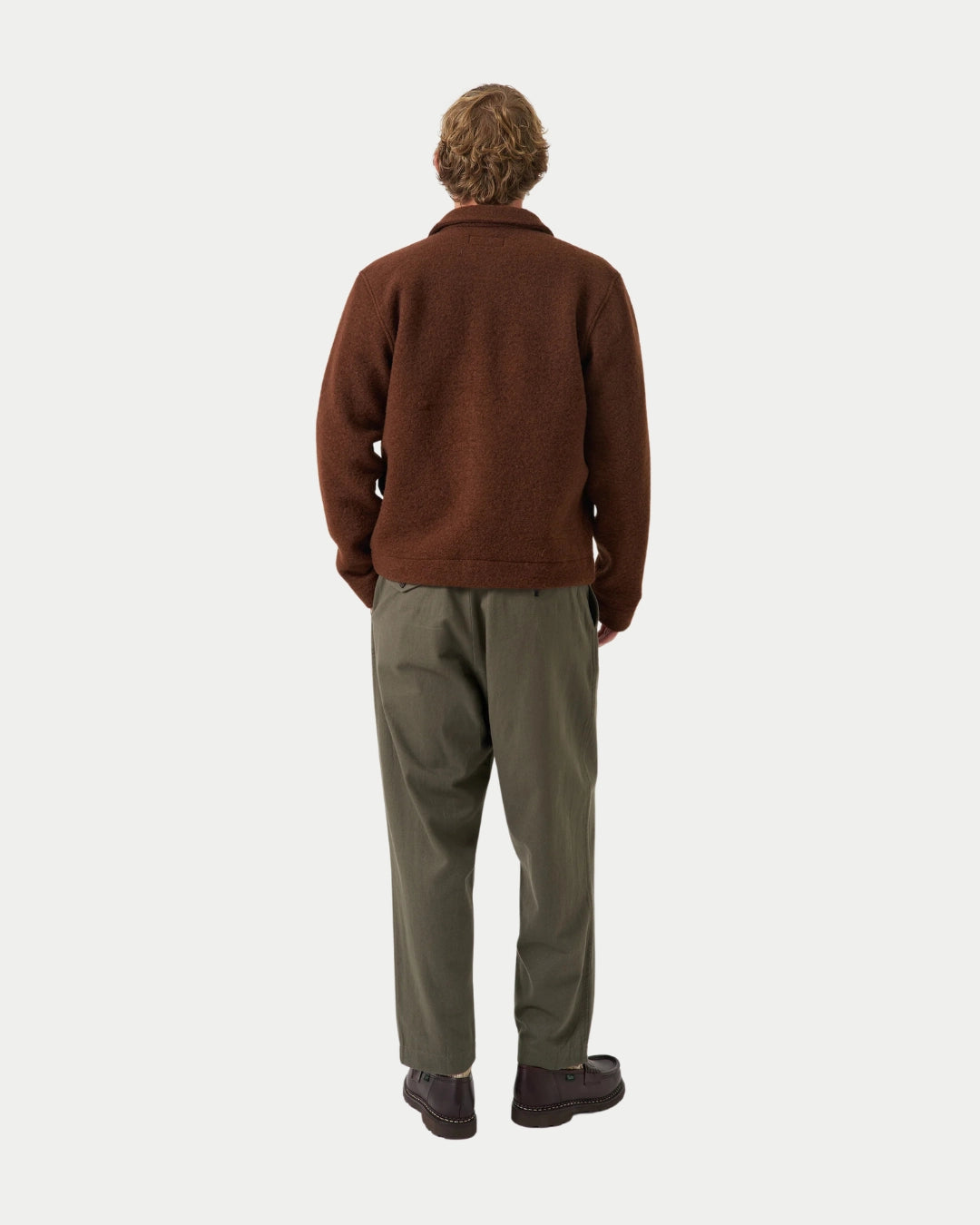 Universal Works Wool Fleece Uniform Jacket Cacao, Bruine jas | Stuen Store Tilburg