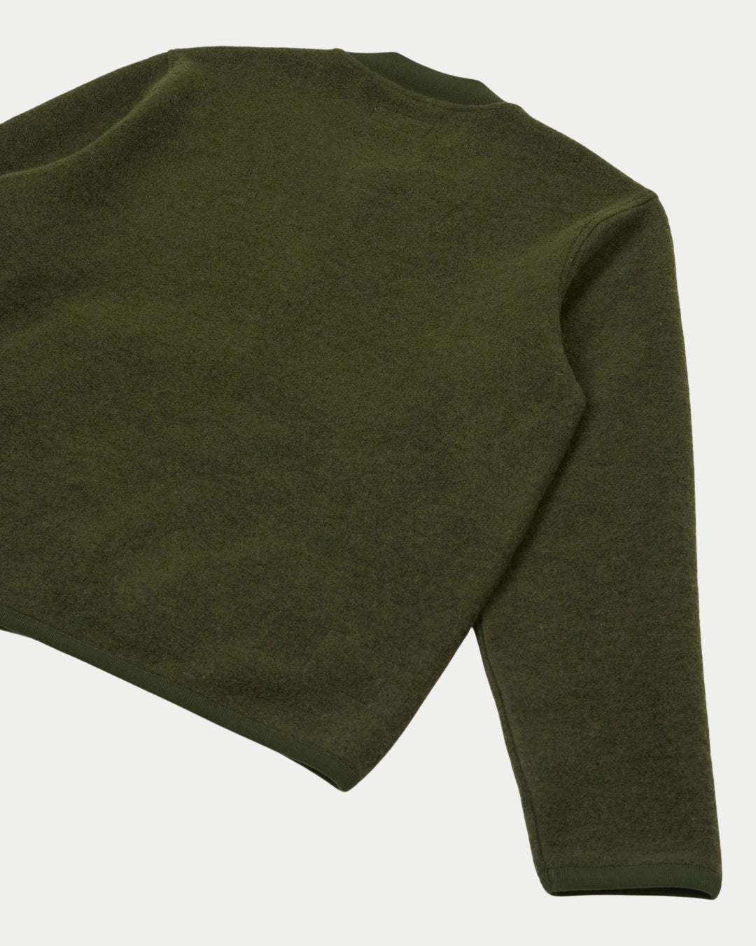 Universal Works Wool Fleece Zip Bomber Olive, Groene jas | Stuen Store Tilburg