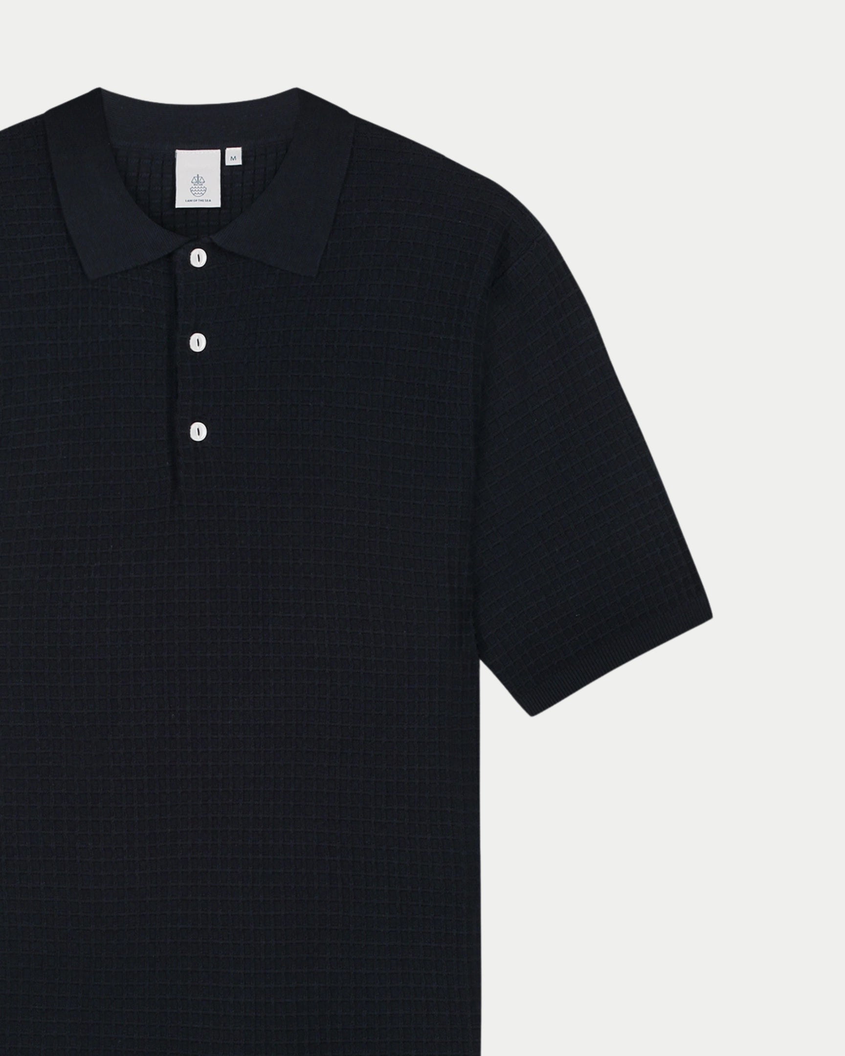 Yohei Structure Knitted Polo Sky Captain