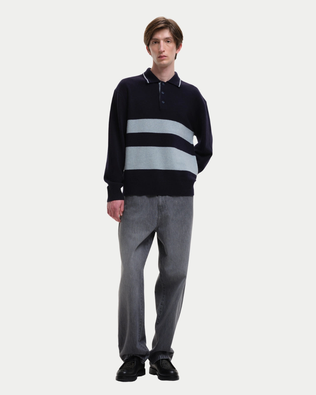 Polo a rayas azul marino de Your House