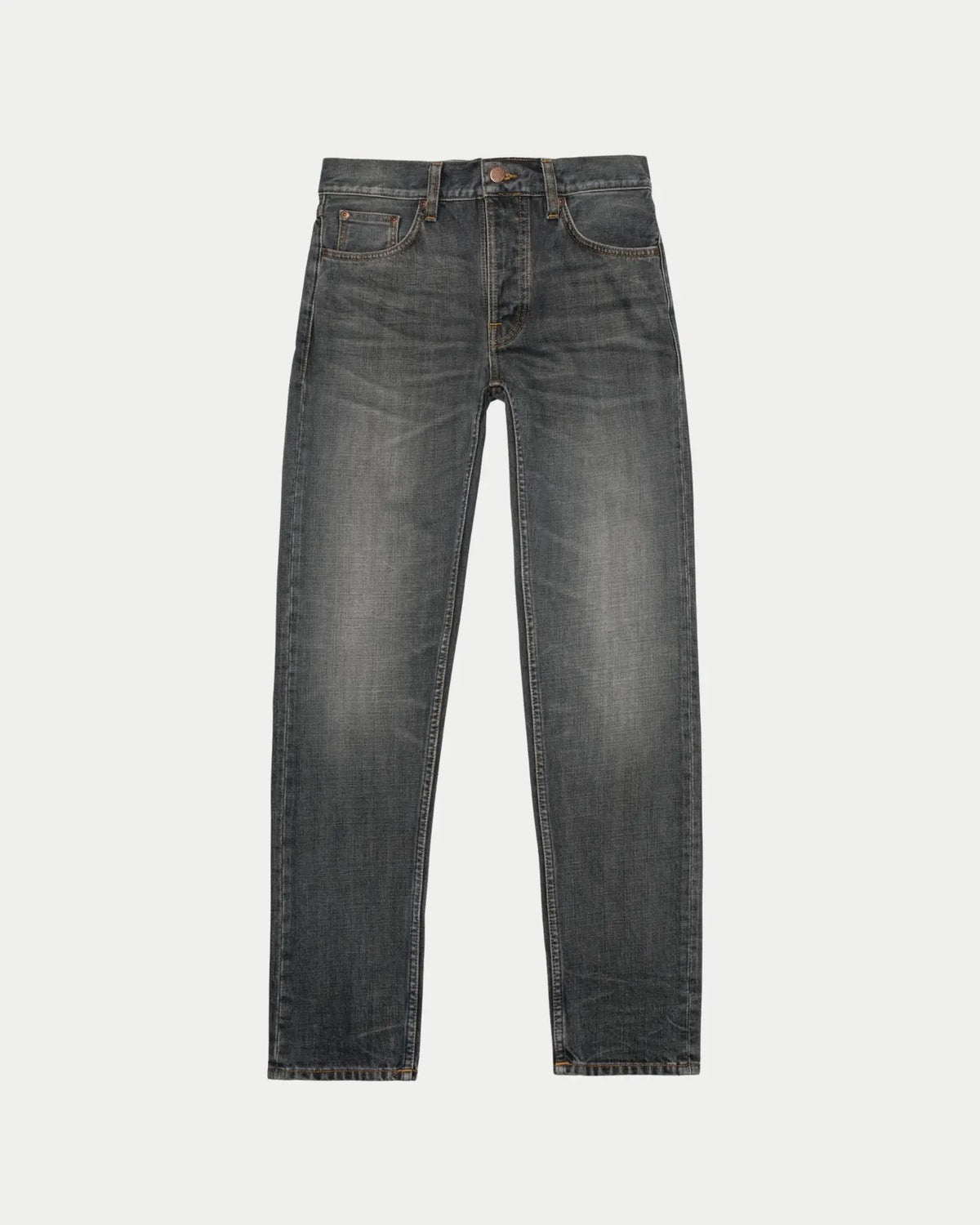 Nudie Jeans Steady Eddie II Grey Crosshatch — Slim fit, 100% biologisch katoen Jeans | Stuen Store Tilburg