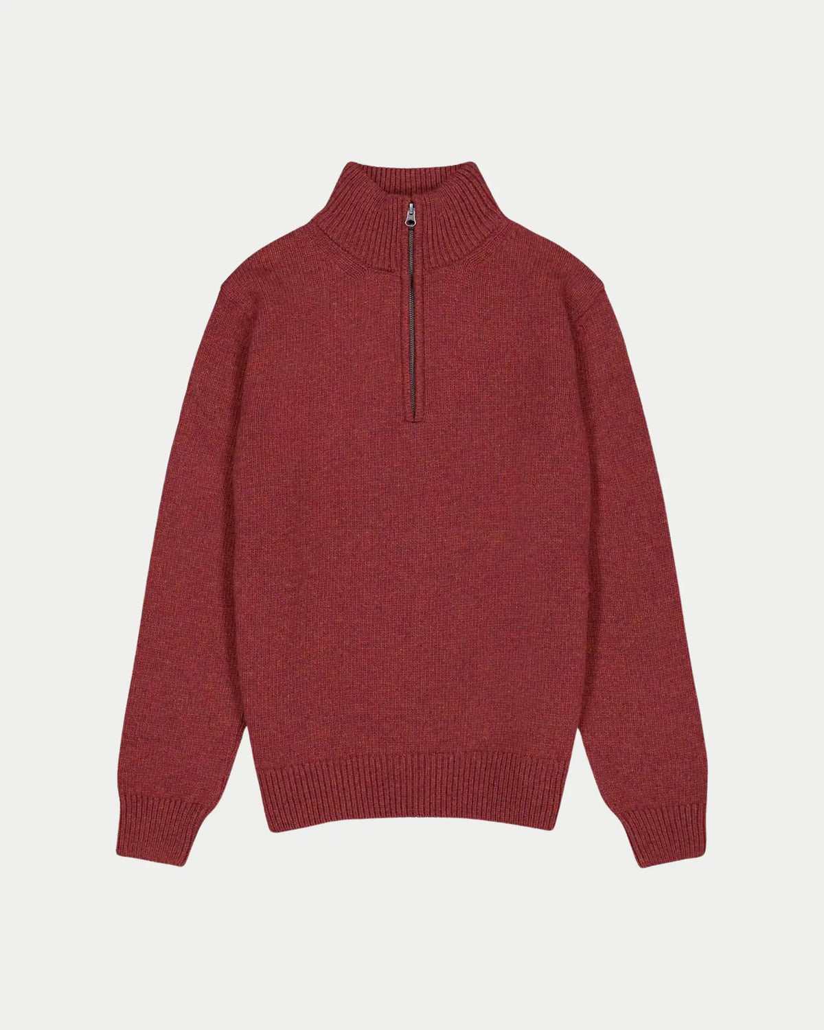 Olow Banjo Knitwear Half-Zip Rust — 100% wol | Stuen Store Tilburg