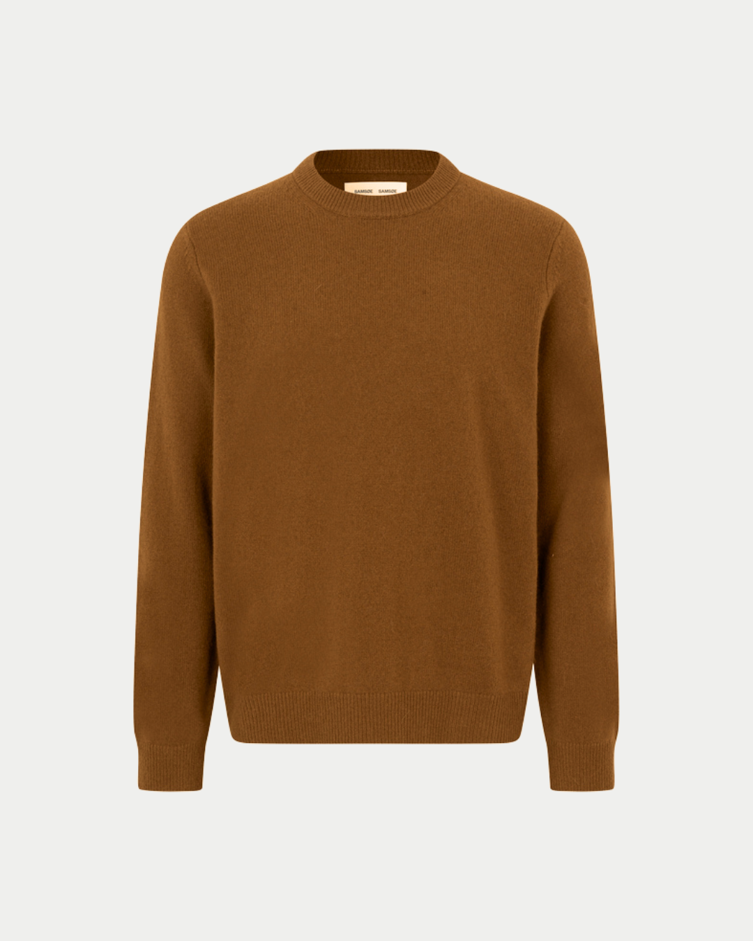Samsøe Samsøe Isak Knit Sweater Nuthatch — 100% merino wol | Stuen Store Tilburg