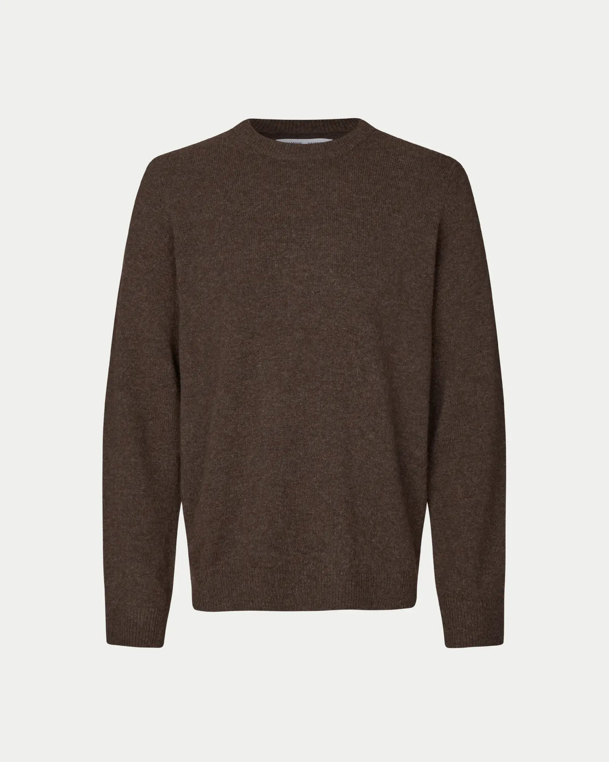 Samsøe Samsøe Isak Knit Sweater Turkish Coffee — 100% merino wol | Stuen Store Tilburg