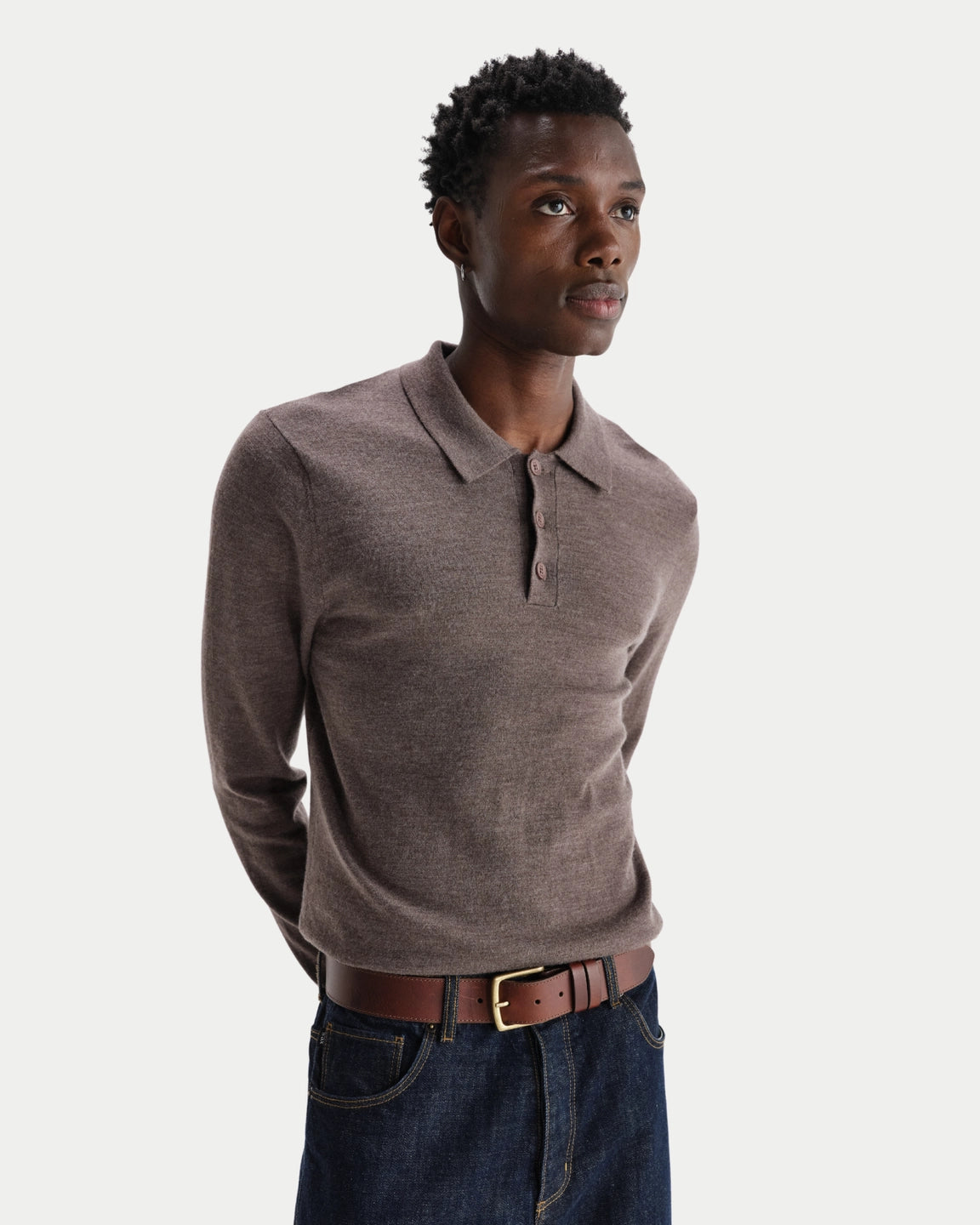 Wax London Oban Worsted Wool Brown Marl — Regular fit, wol | Stuen Store Tilburg