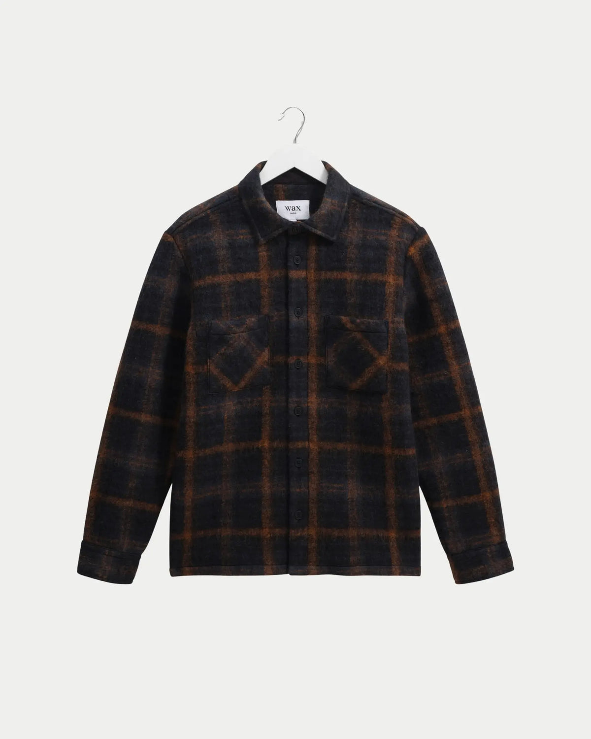 Wax London Whiting Overshirt Drawn Check Teal Orange — Wol Overshirt | Stuen Store Tilburg