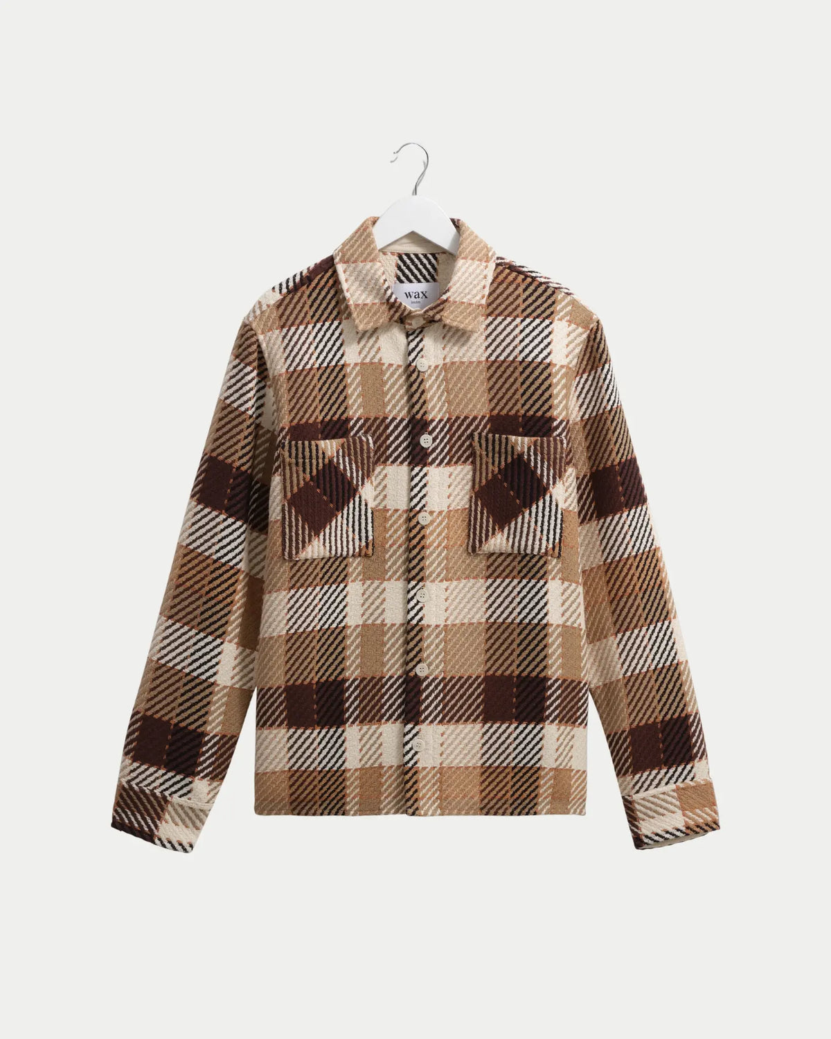 Wax London Whiting Overshirt Pike Check Natural Brown — Overshirt | Stuen Store Tilburg